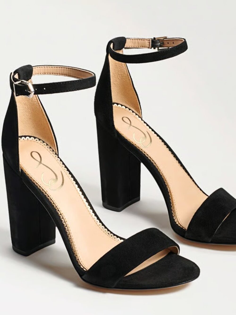 Sam Edelman Yaro Block Heel Sandal - Black Suede